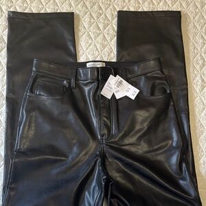 Abercrombie @ Fitch Vegan Leather Pants high rise 90’s straight size 12